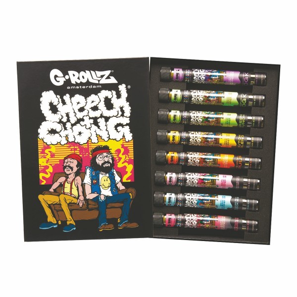 Cheech and Chong Cone Collection Geschenkbox von G-Rollz mit 8 Blunt Wraps in luxuriöser Verpackung