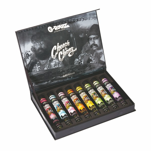 Cheech and Chong Cone Collection Geschenkbox von G-Rollz mit 8 Blunt Wraps in luxuriöser Verpackung