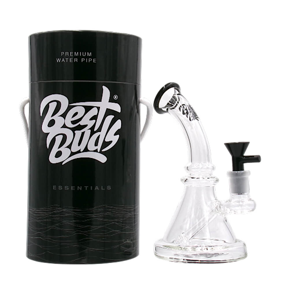 bong in vetro con collo piegato best buds 19cm 3