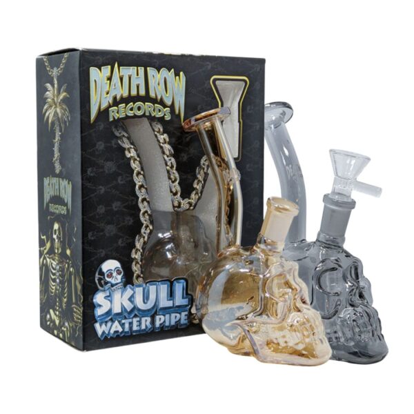 death row records metallic skull waterpijp grijs en goud