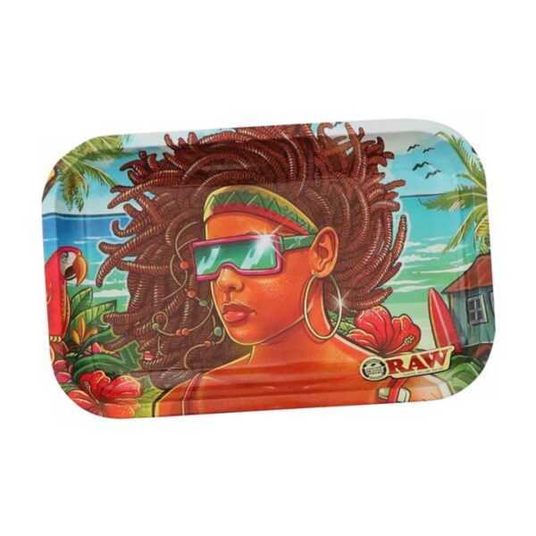 raw rolling tray brazil girl medium 28x18 cm metaal