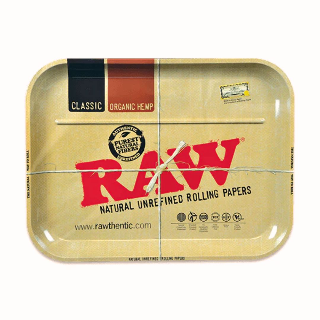 RAW XXL rolling tray van metaal met afmetingen 40 × 50 cm. Extra groot, stevig en ideaal voor ruime werkplek.