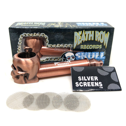 Death Row skull hitter hand pipe 7,6 cm copper compact pipe for dry herbs