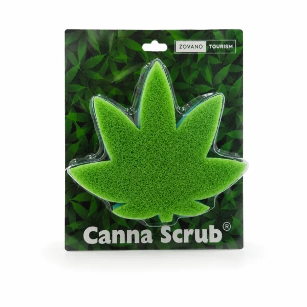 Canna Scrub - houbička na drhnutí konopných listů | Balení zelené houbičky na drhnutí plevele