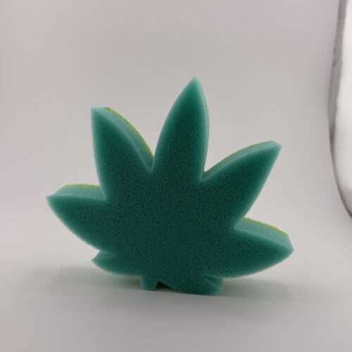 Canna Scrub - Cannabis Leaf Schuurspons | Groen Weed Scrub Spons