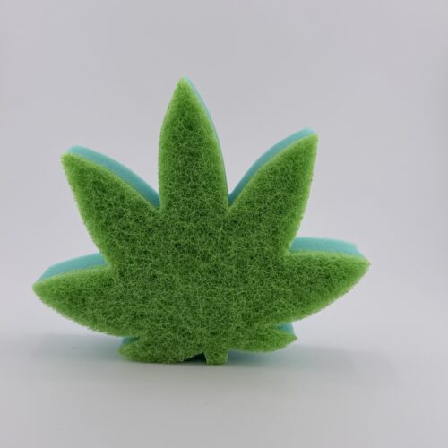 Canna Scrub - Cannabis Leaf Schuurspons | Groen Weed Scrub Spons