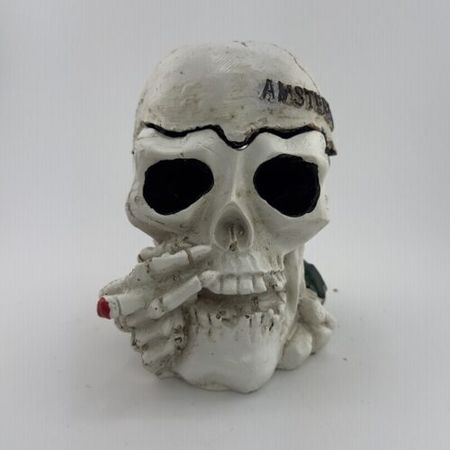 Amsterdam Schedel Asbak - Witte Skull met Sigaret