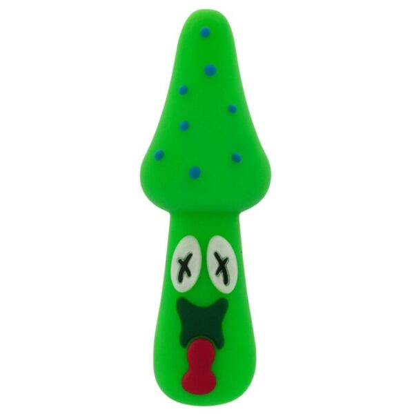 Silikonová dýmka Houbová 10cm zelená