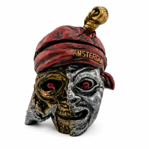 Gothic Amsterdam Skull Asbak – Rode Muts Schedel Asbak