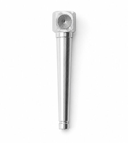 Brass Roller Pipe Silver (10cm) | Metalen rookpijp