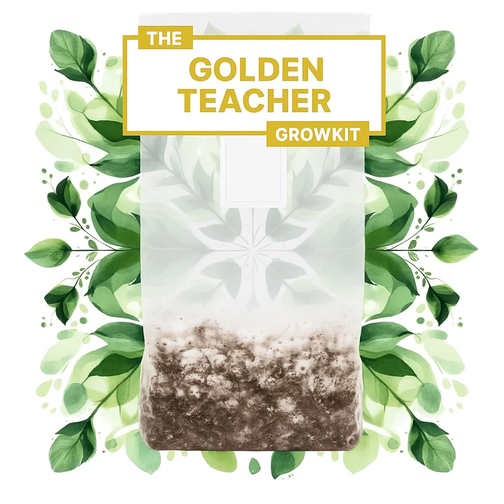 the-golden teacher growkit. magic mushroom grow bag