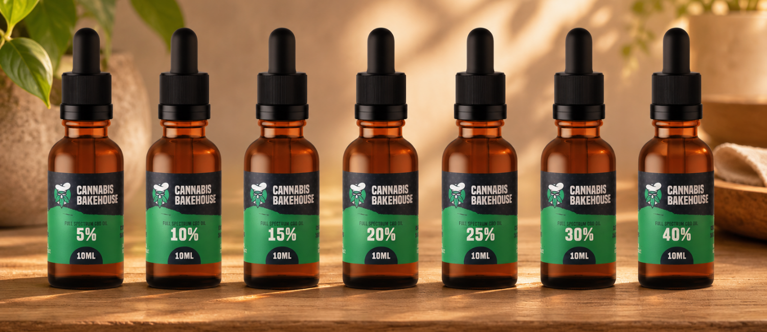 CBD olie assortiment 5 procent tot 40 procent Cannabis Bakehouse