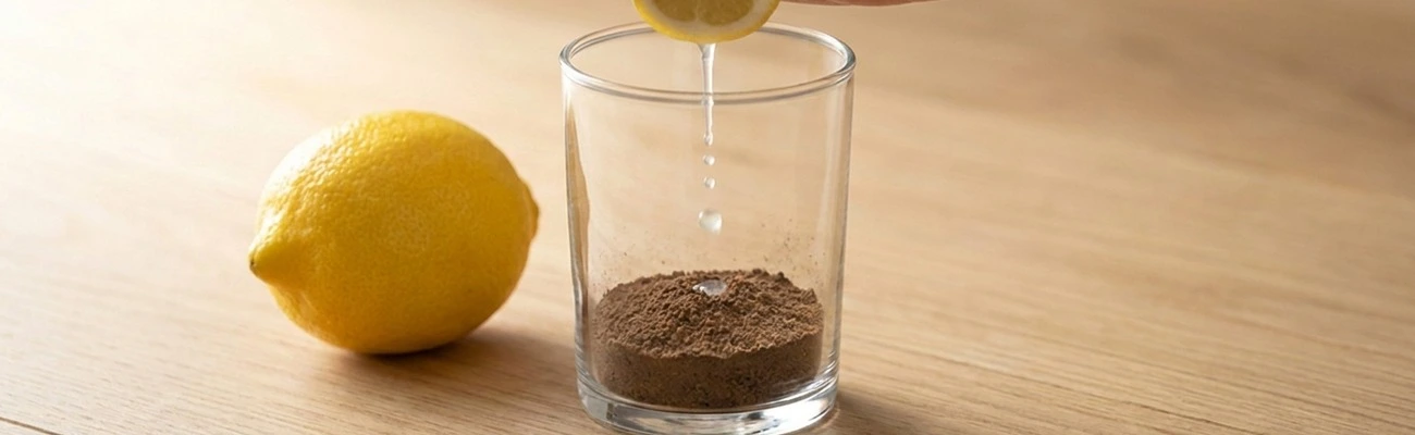 Vers citroensap uitpersen over gemalen magic truffels voor lemon tek stap 2