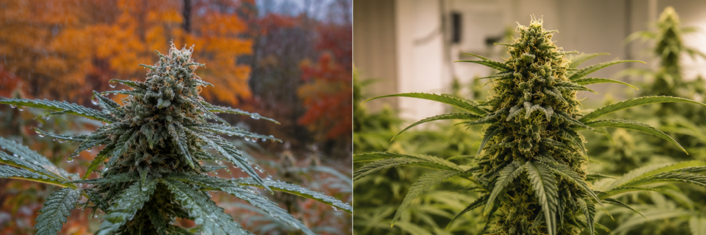 Binnen versus buiten wiet kweken in de herfst