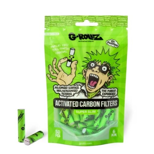 G-Rollz | Filtres à charbon actif – Ø6 mm Vert – 50 embouts filtrants