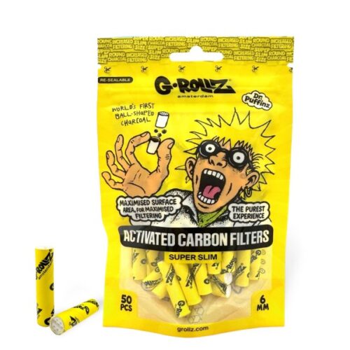 G-Rollz | Filtres à charbon actif – Ø6 mm Jaune – 50 embouts filtrants